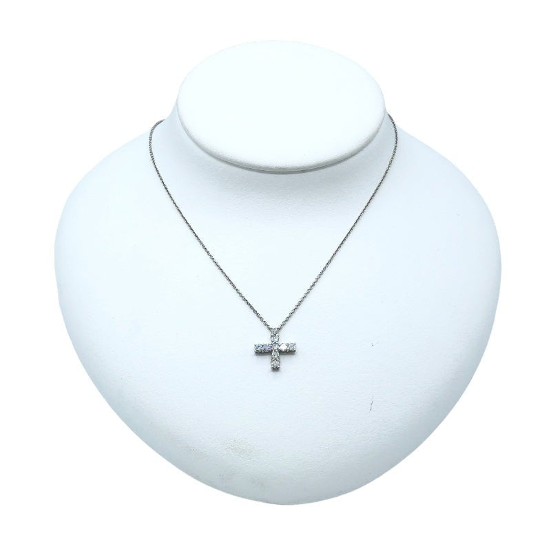 Harry Winston Mini Cross Diamond Necklace Pt950 With 9 Diamonds