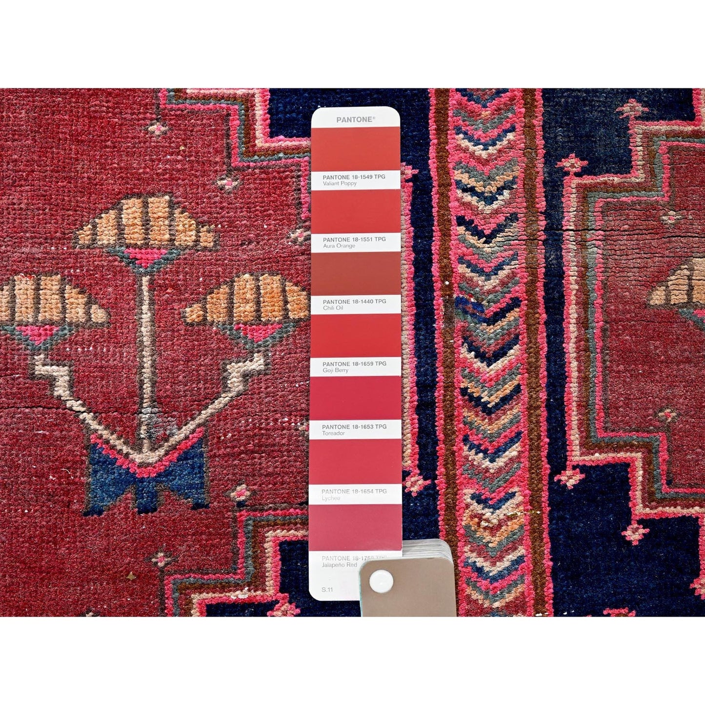 2'4"X6'5" Blush Red, Vintage Zoroastrian 100% Wool Hand Knotted Runner Rug
