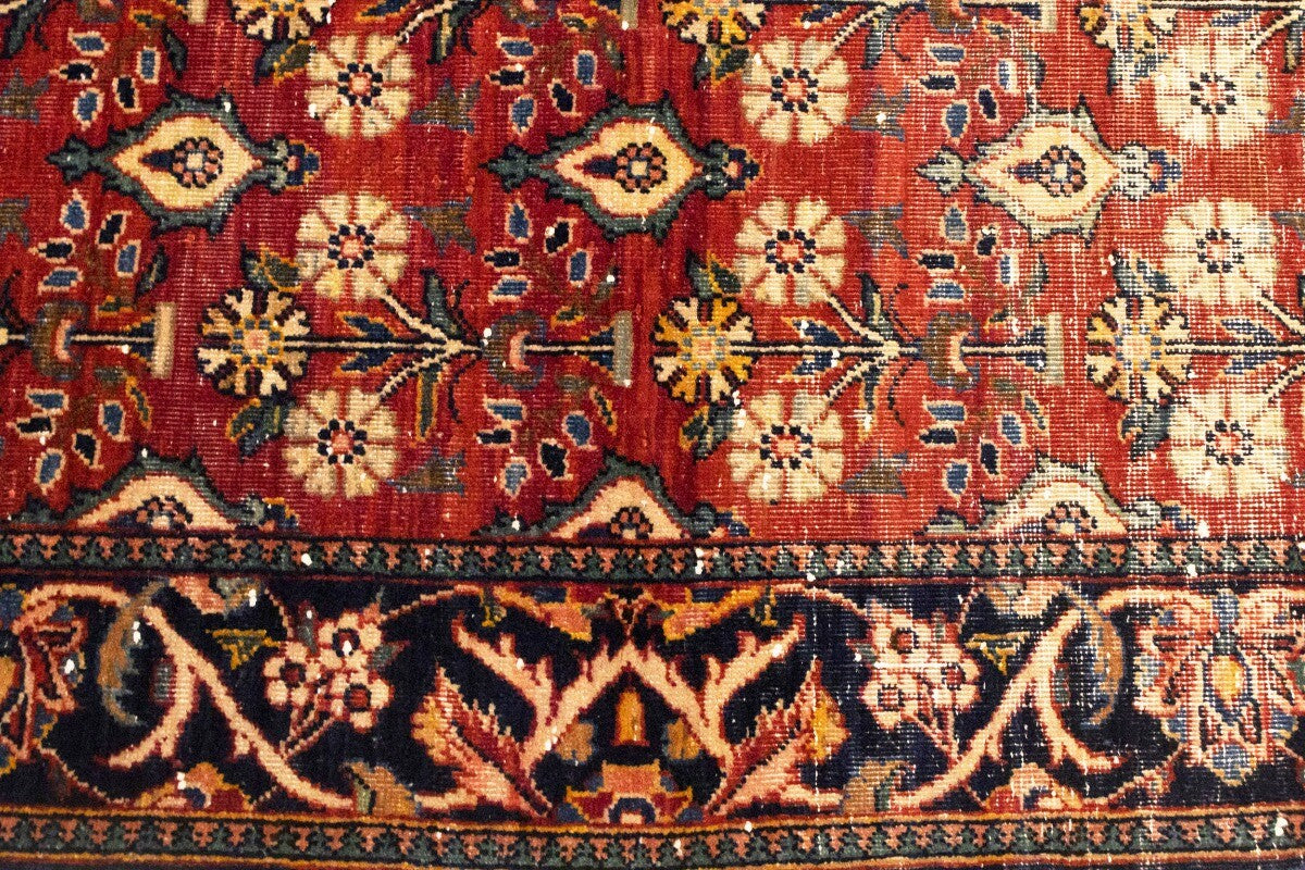 Semi-Antique Handmade Oriental Rug Red Carpet