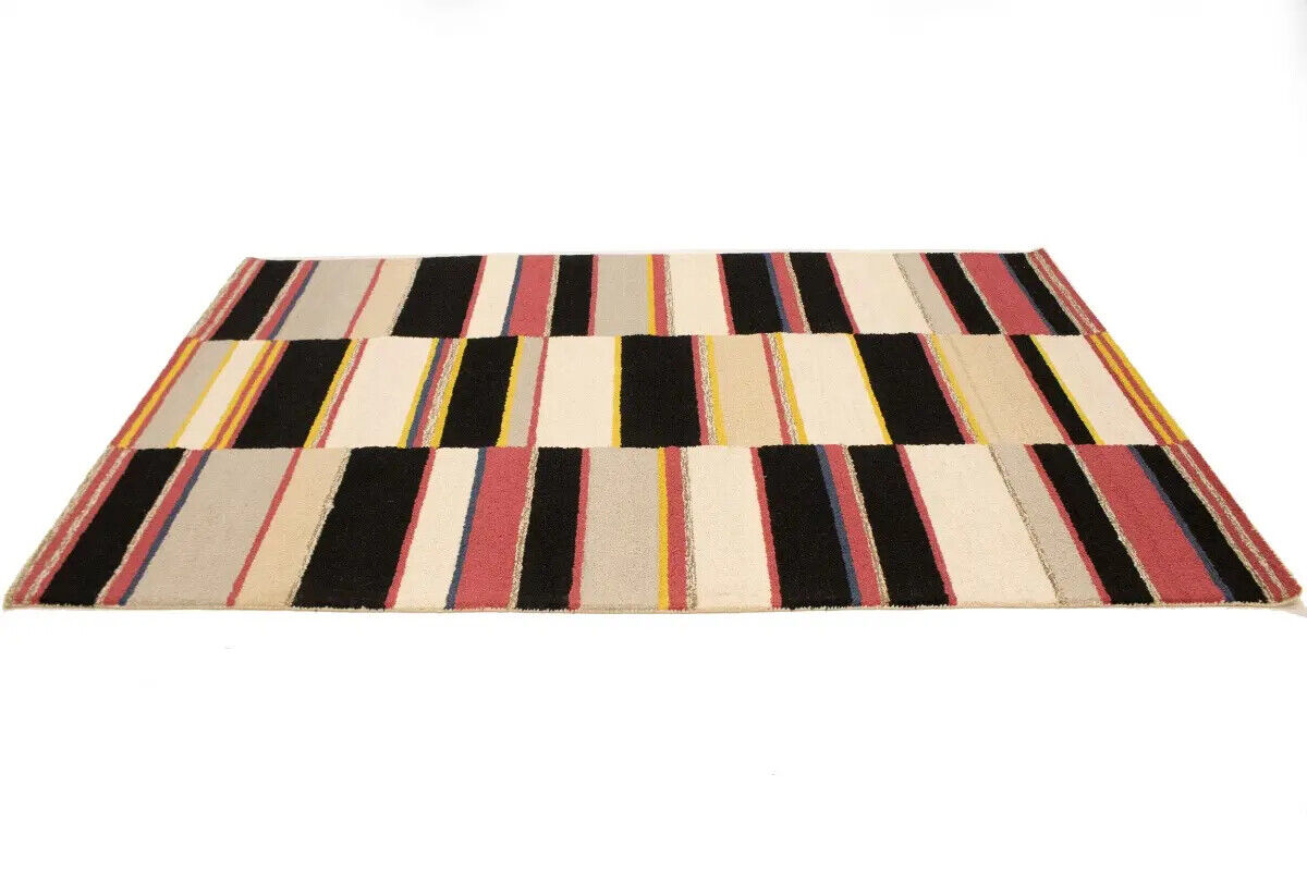 Hand-Tufted Multicolored Stripes Plush 5X8