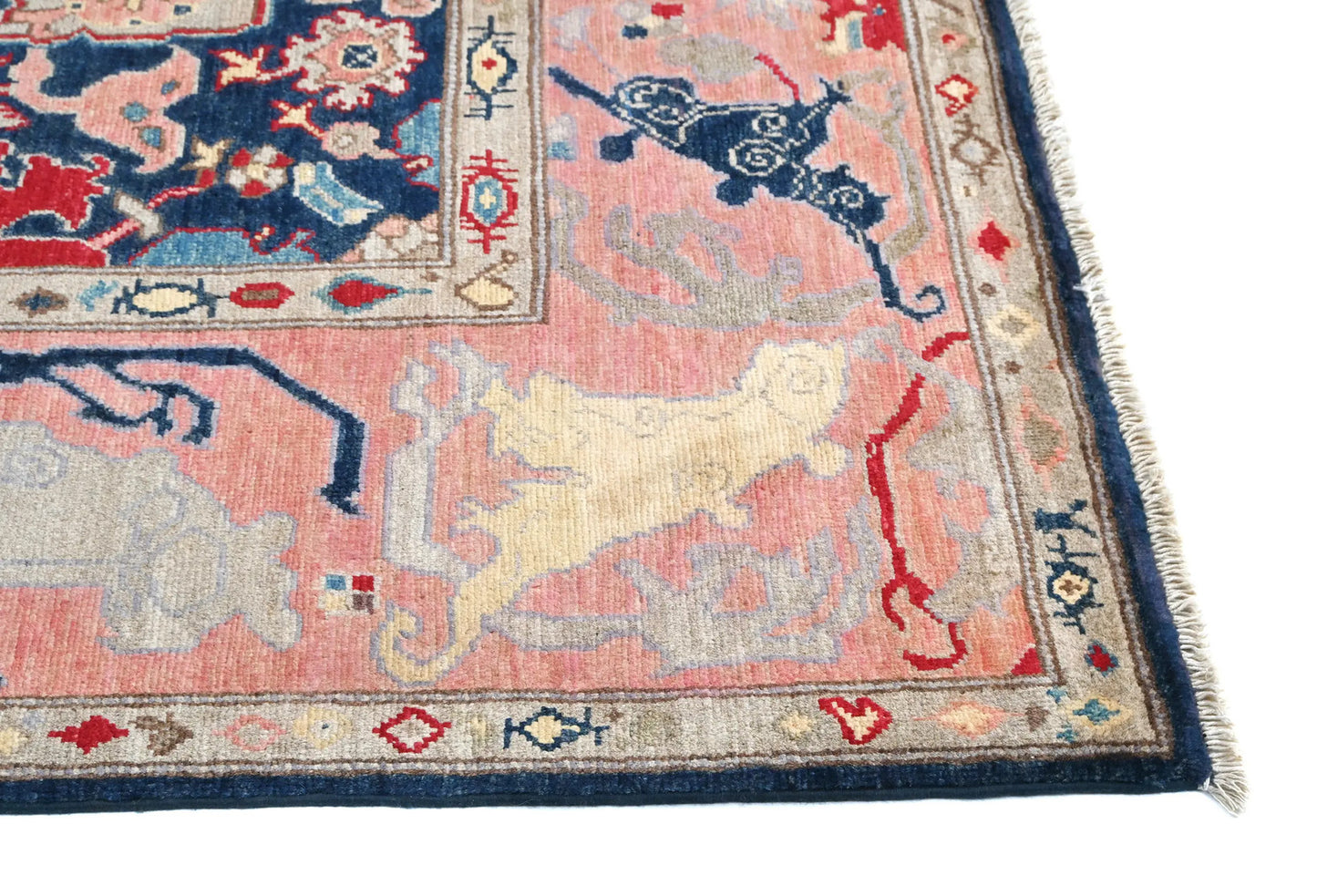 Handmade Kazak Pakistan Rug Floral Modern Design