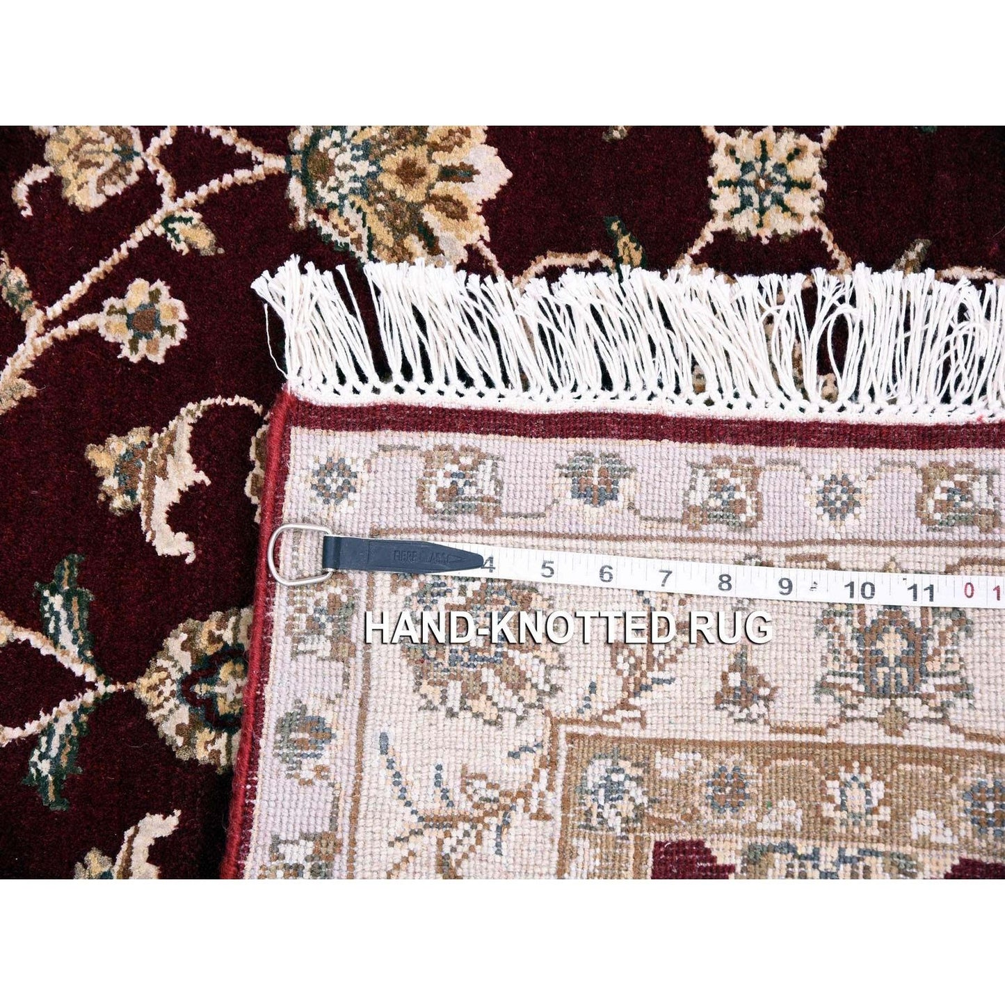 3'X5' Red Thick And Plush Wool And Silk Hand Knotted Rajasthan Rug