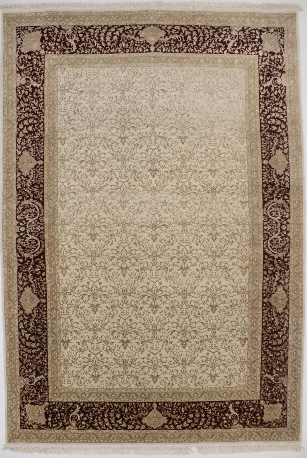 7X10 Ft Hand-Knotted Wool & Silk Oriental Rug 400