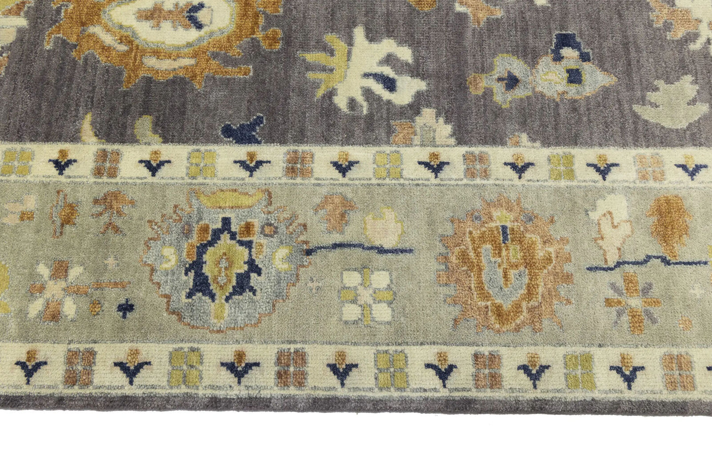 Handmade Oushak Floral Rug Colorfast Oriental