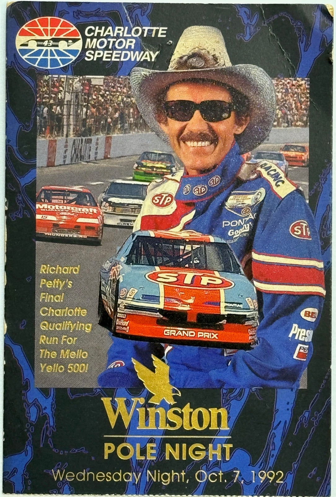 Richard Petty Autographed Charlotte Motor Speedway Card (Jsa)