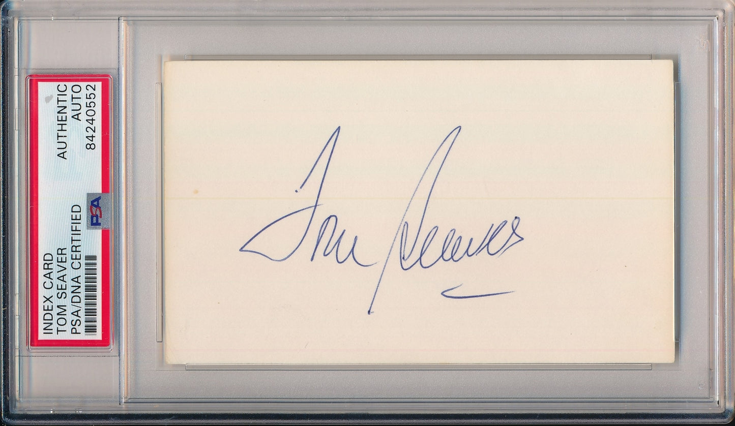 Tom Seaver Hof New York Mets Signed/Auto 3X5 Index Card Psa/Dna 155402