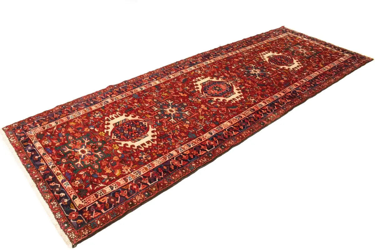 Vintage Oriental Runner Rug Geometric Tribal