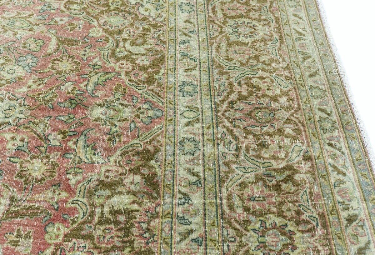 10X15 Antique Distressed Oriental Rug Muted