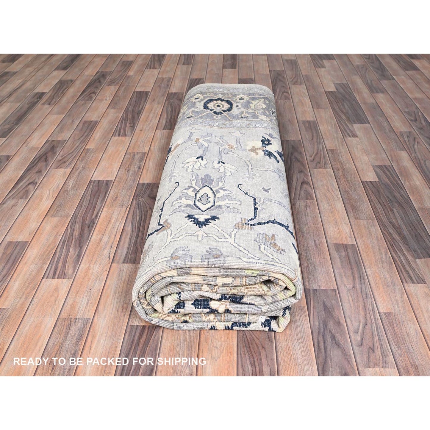 9'X12'2" Gray Seeripe Heris Design 100% Wool Hand Knotted Oriental Rug