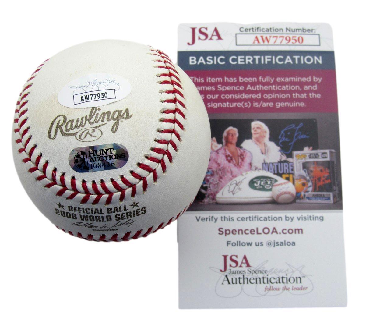 Jason Werth Signed/Inscribed 2008 World Series Baseball Phillies Jsa 190788