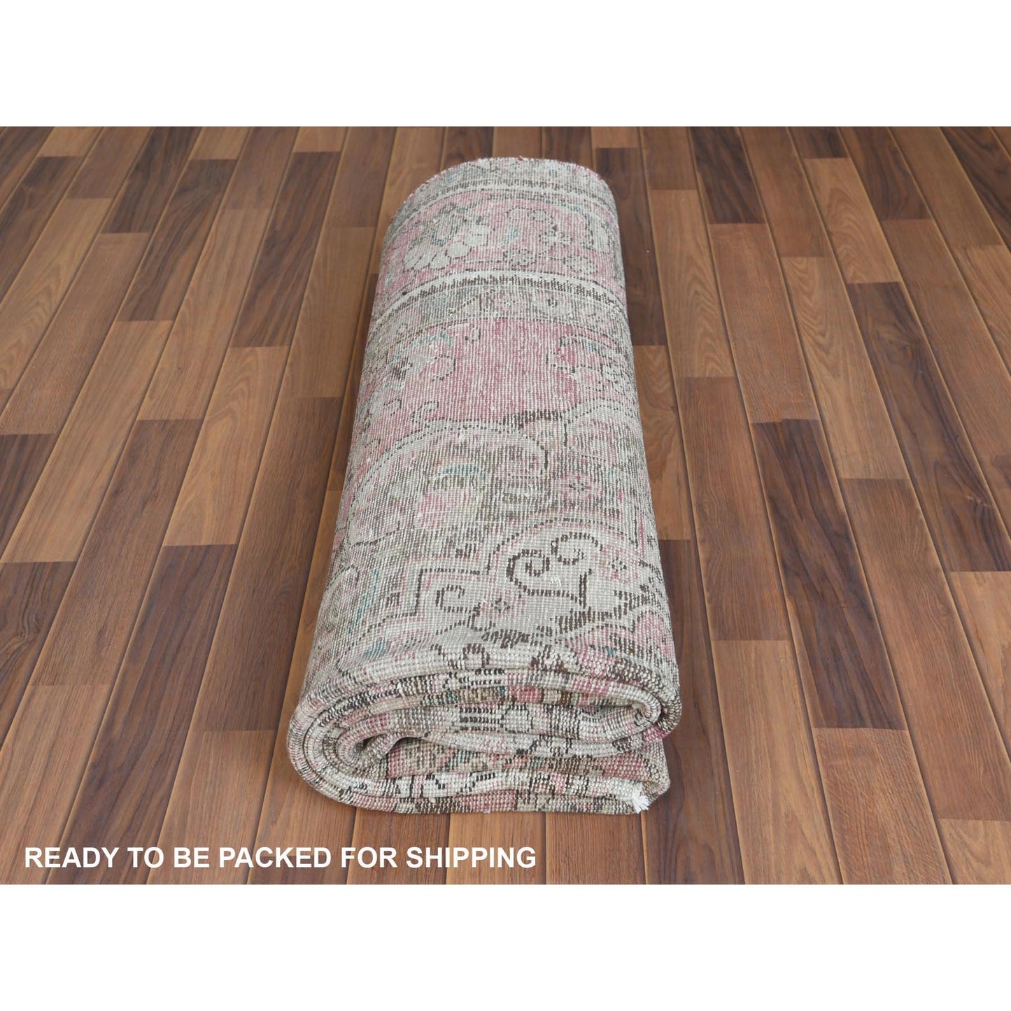 6'4"X9'6" Red Natural Wool Bohemian Farsian Tebraz Medallion Design Rug