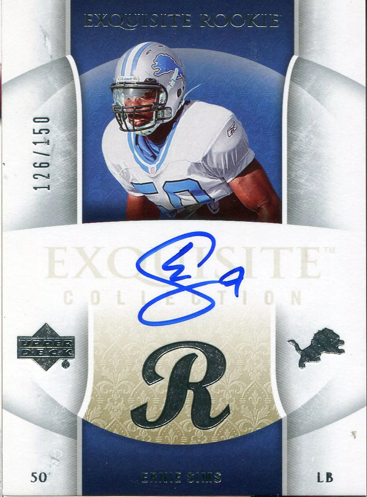 Ernie Simms Autographed 2006 Upper Deck Exquisite Rookie Card
