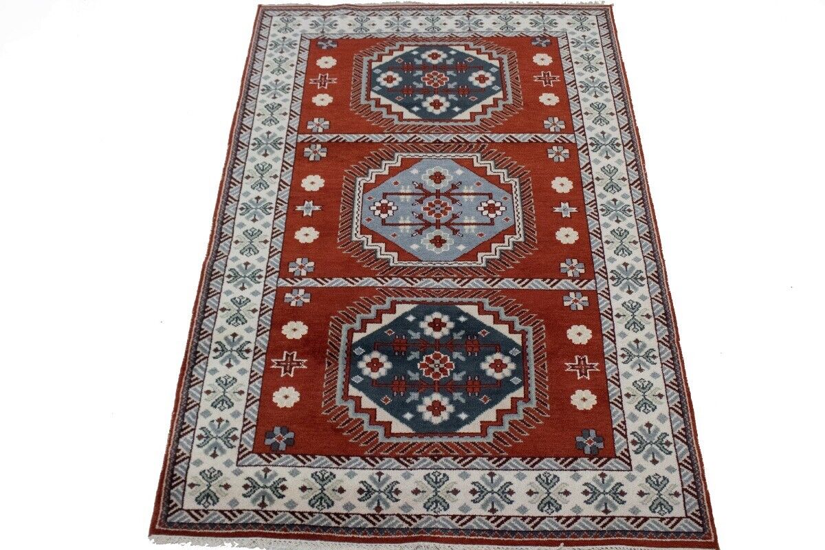 Handmade Kazak Oriental Rug Vintage Style