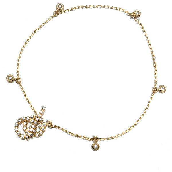Gucci Bracelet Diamond Gg Running 17 Engraved 18K 750 Yellow Gold