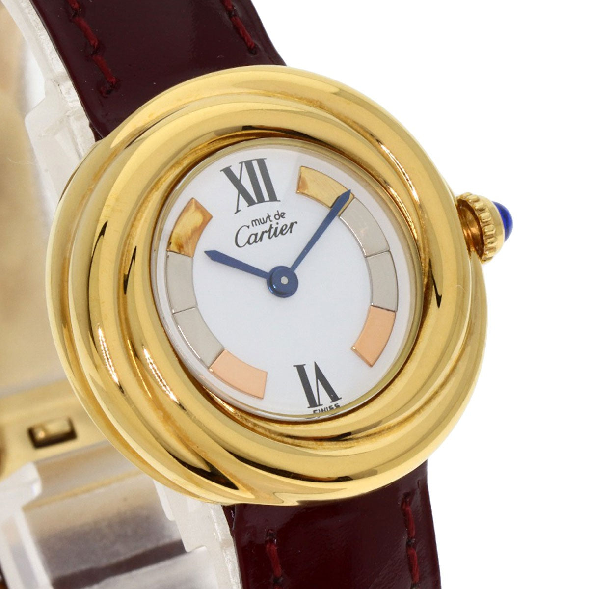 Cartier Must Trinity ? Watches W1010644 Gold Plated/Leather Ladies