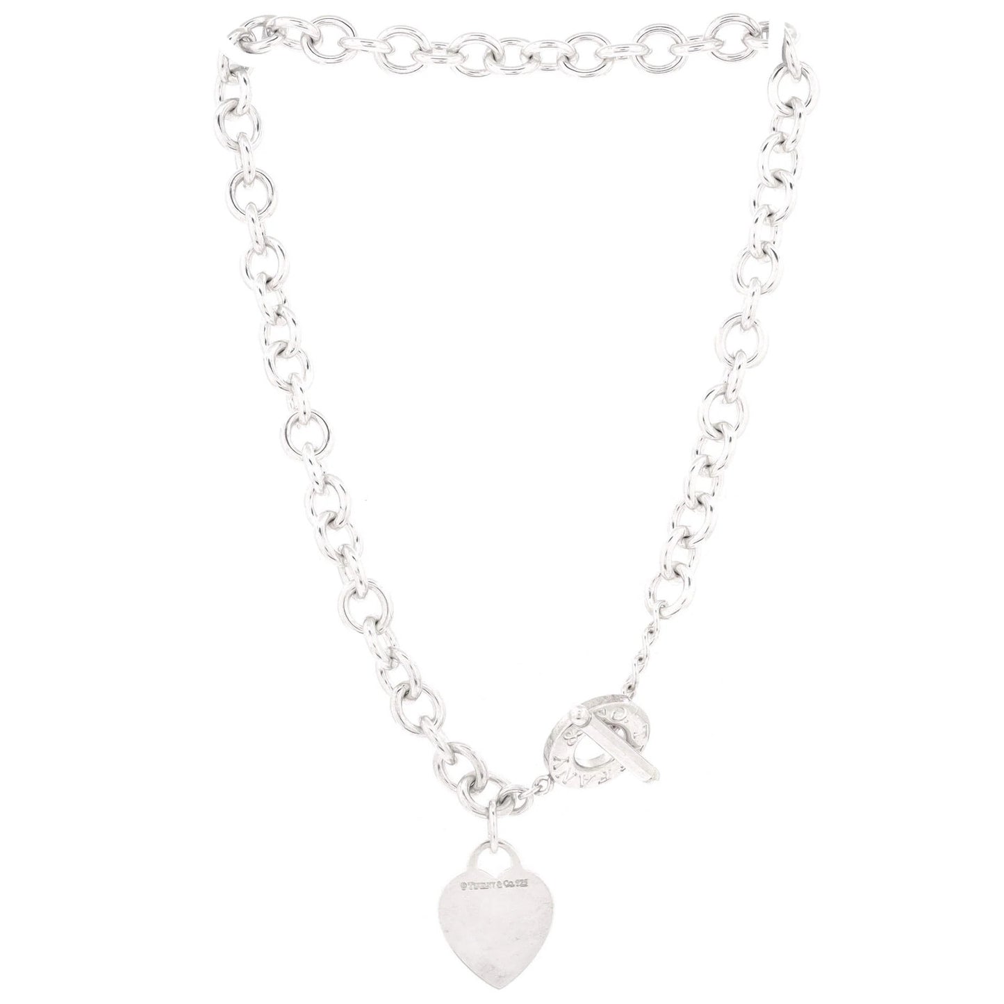 Tiffany & Co. Heart Tag Toggle Chain Necklace Sterling Silver