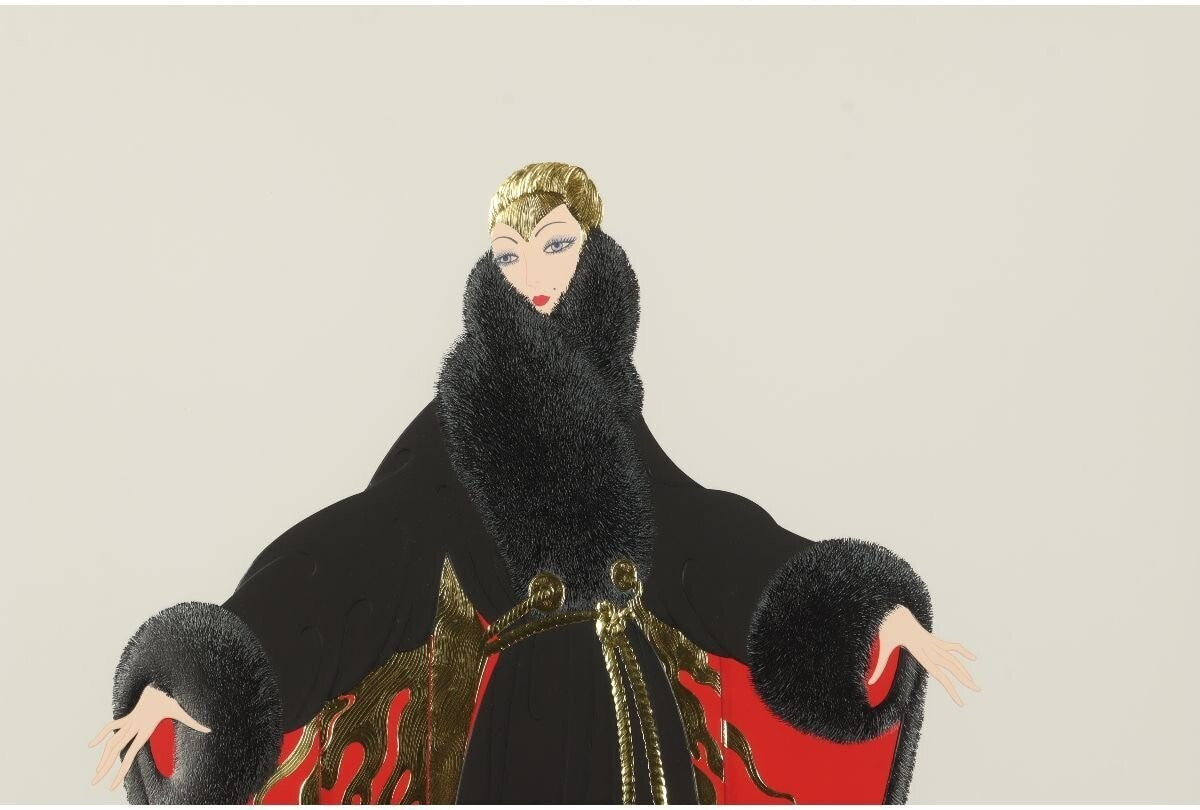 Erte "Saint Orlono" Embossed Color Serigraph Silkscreen Hand Signed Framed