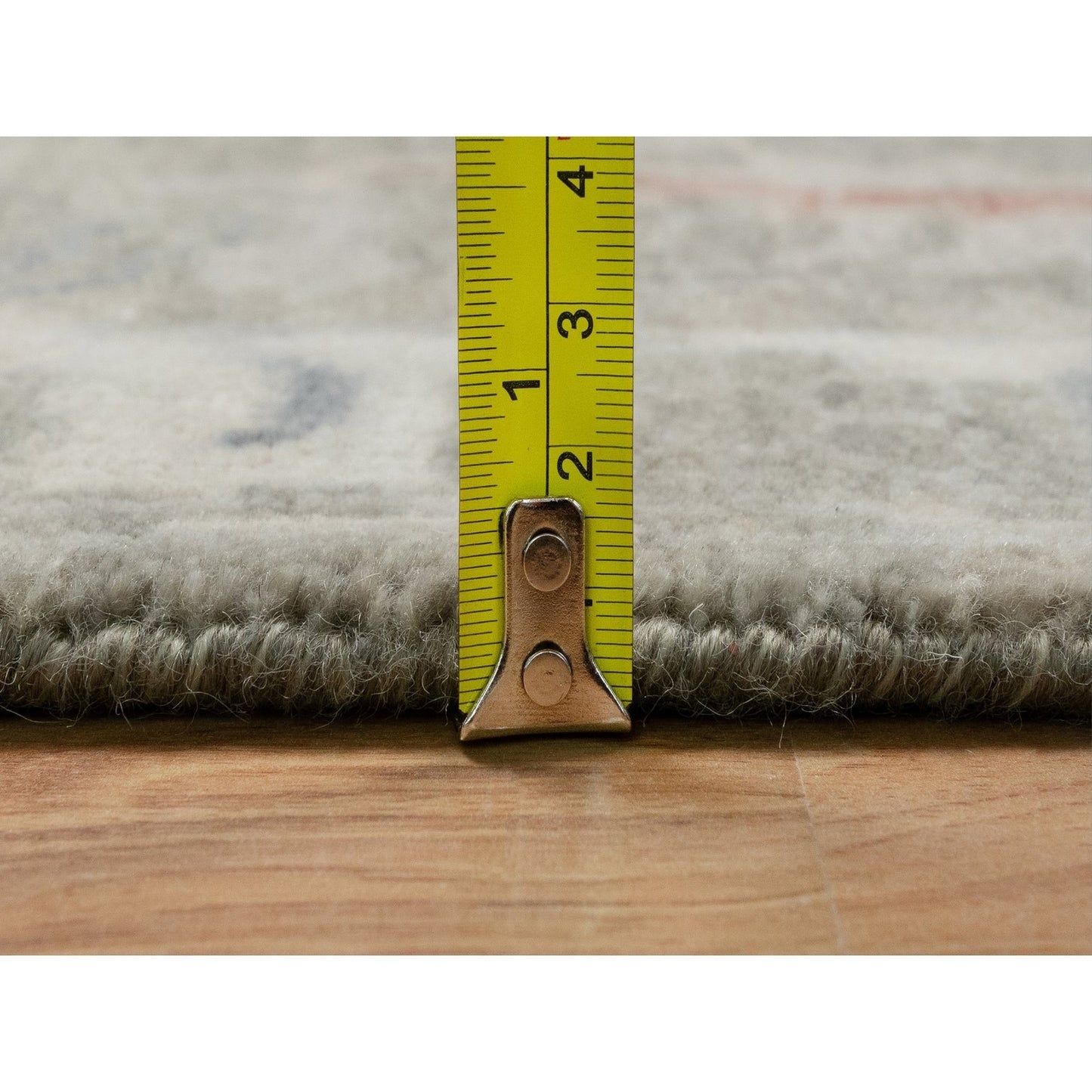 9'X12'1" Gray Broken Pattern Oushak Design Hand Knotted Rug Pure Wool