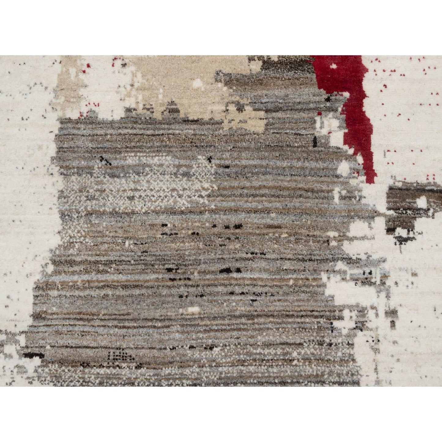 9'X12' White Modern Lori Buft Gabbeh 100% Wool Hand Knotted Oriental Rug