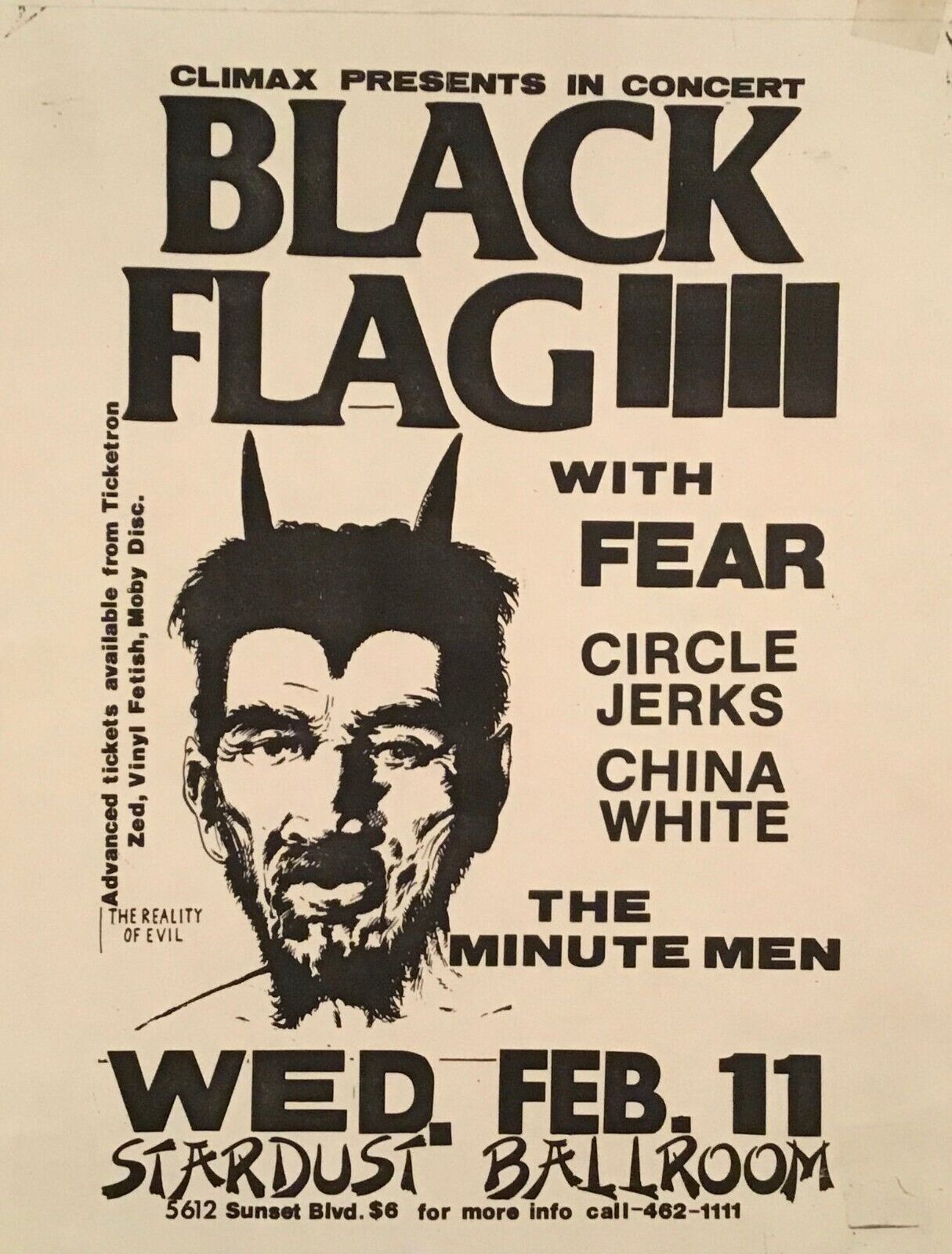 Black Flag Vintage Concert Poster With Fear