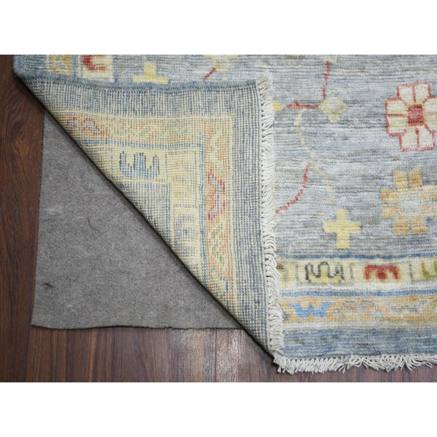 12'X16' Cadet Gray, Wool Hand Knotted, Afghan Angora Oushak Oversized Rug