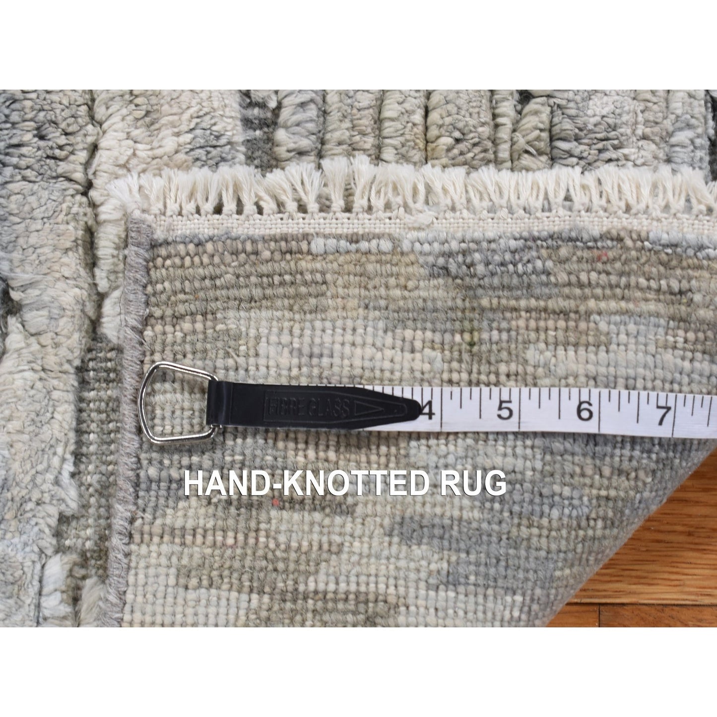 2'X2' Green Pastel Collection Wool And Silk Hand Knotted Sample Rug