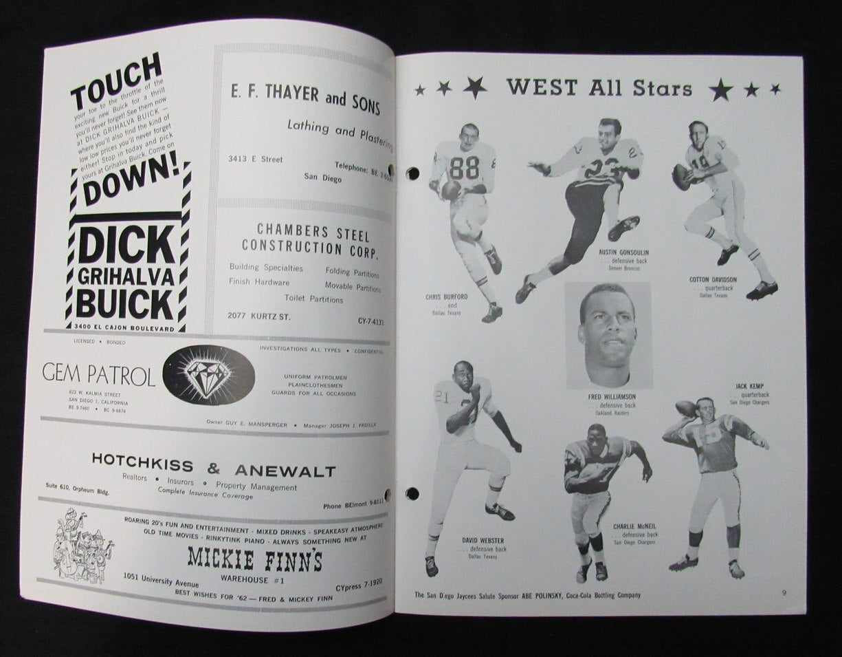 January 7, 1962 American Football League 1St