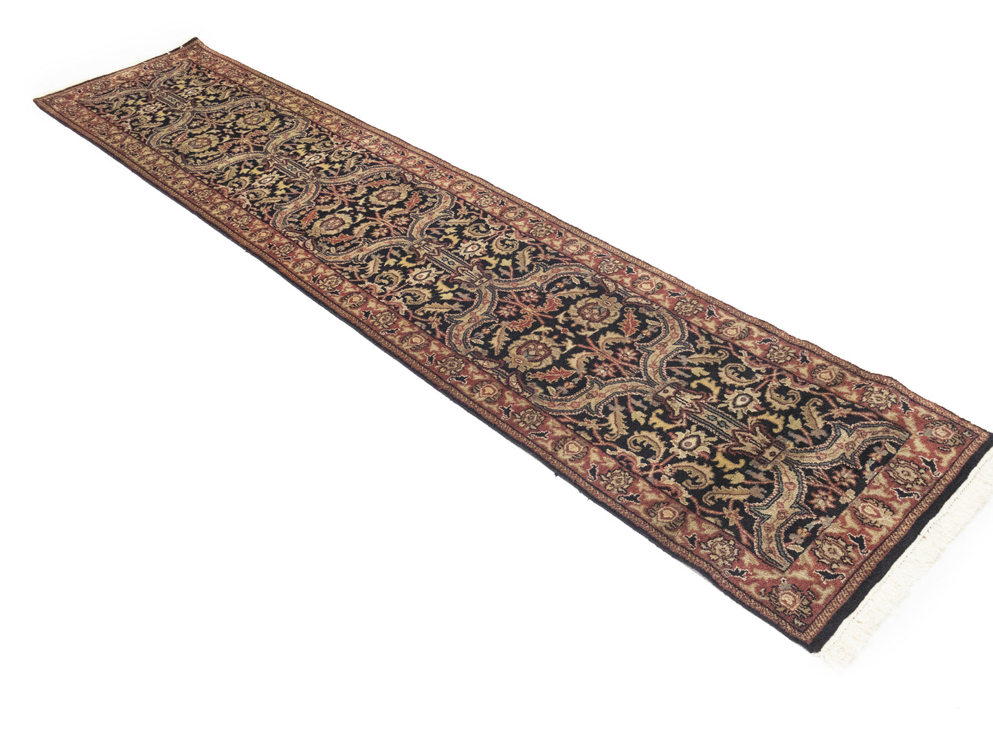 Agra Jaipur Oriental Runner Rug Wool Hand-Knotted
