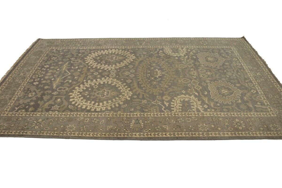 Handmade Brown Floral Oriental Rug Transitional