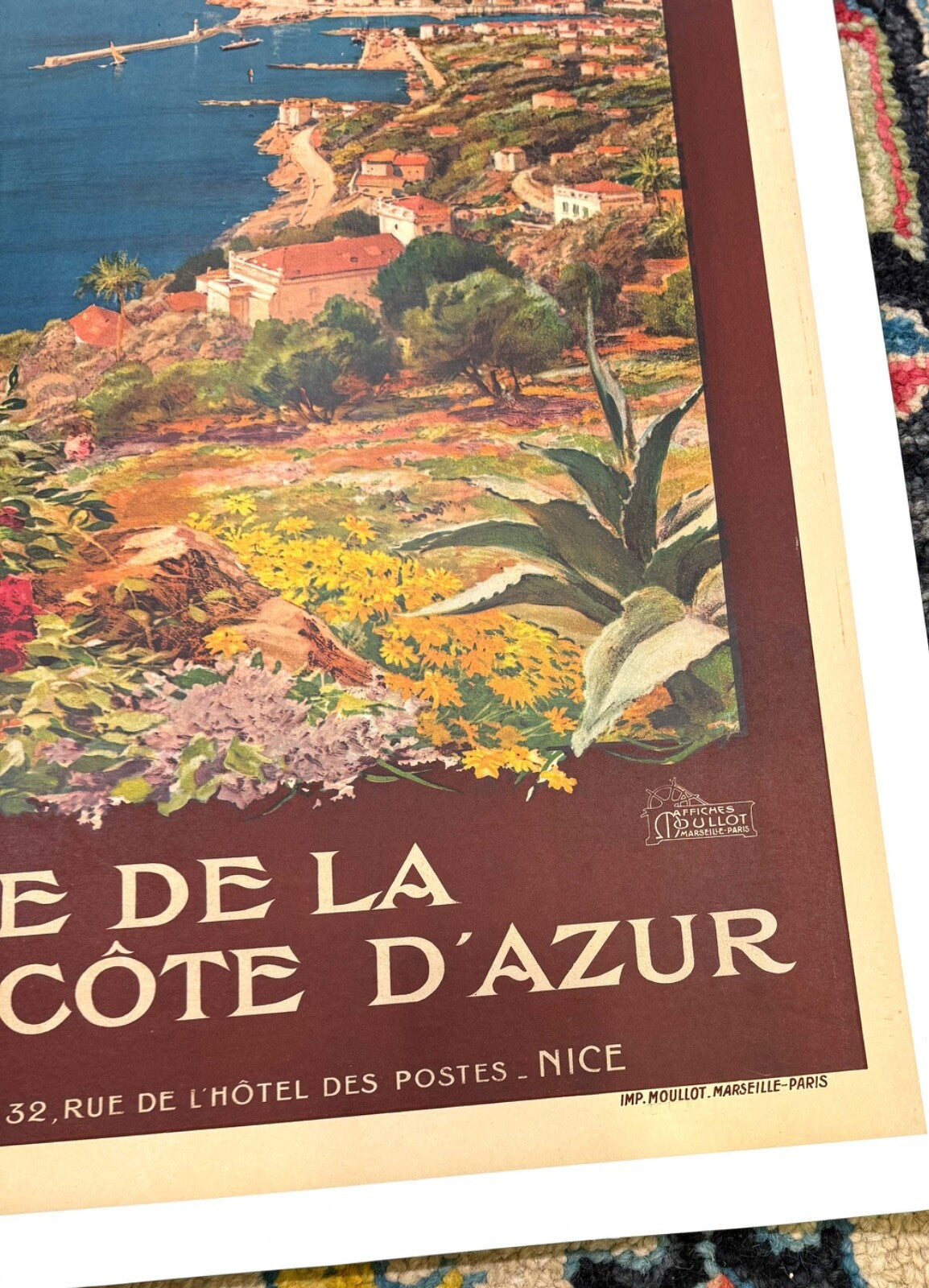Nice Reine De La Cote D'Azur By Pierre Comba C1910 French Travel Poster For Plm