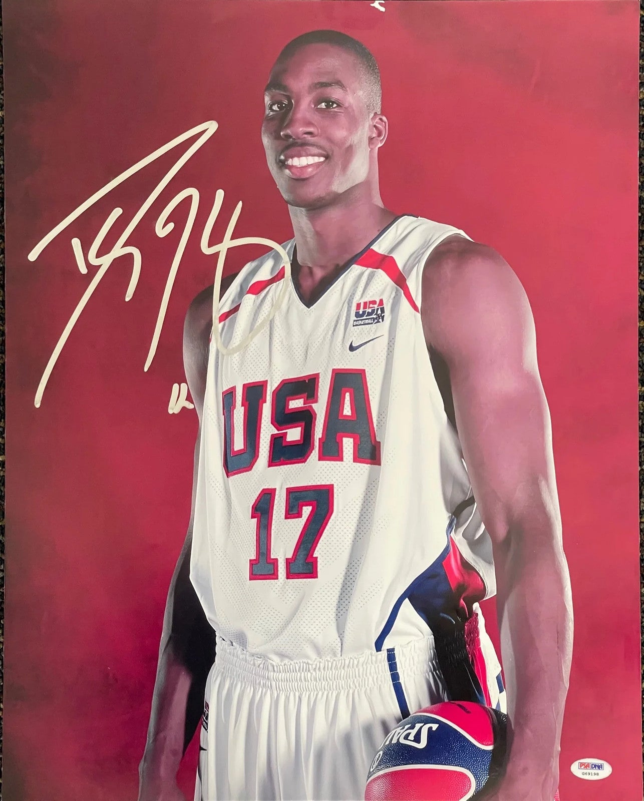 Dwight Howard Autographed 16X20 Basketball Photo- Team Usa (Psa/Dna)