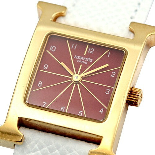 Hermes H Watch Hh1.201 Gp Red Dial Quartz