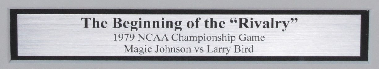 Larry Bird/Magic Johnson Hof Dual-Autographed 16X20 Photo Framed Jsa 184762