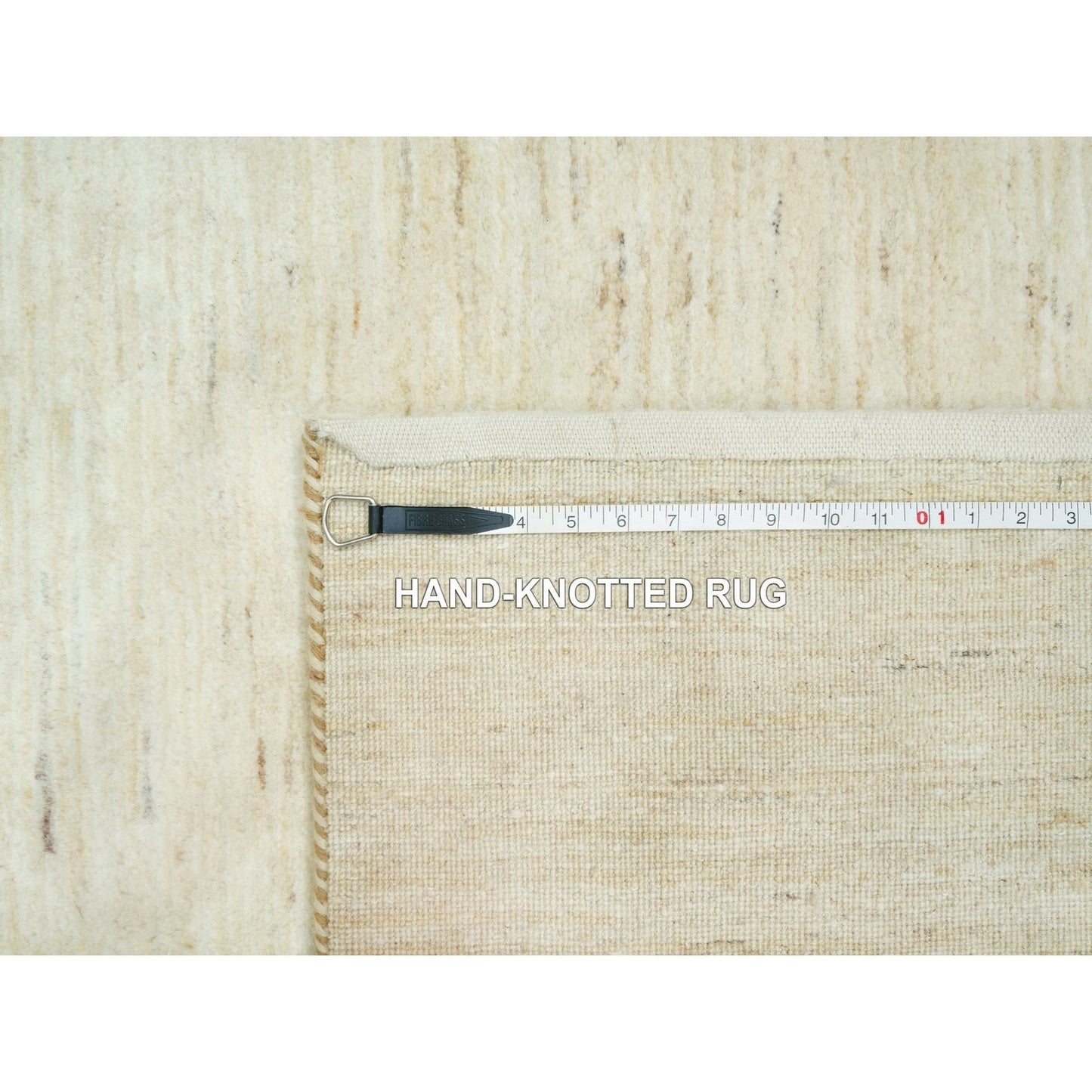 5'1X13'10" White Denser Weave Pure Wool Hand Knotted Wide Oriental Rug