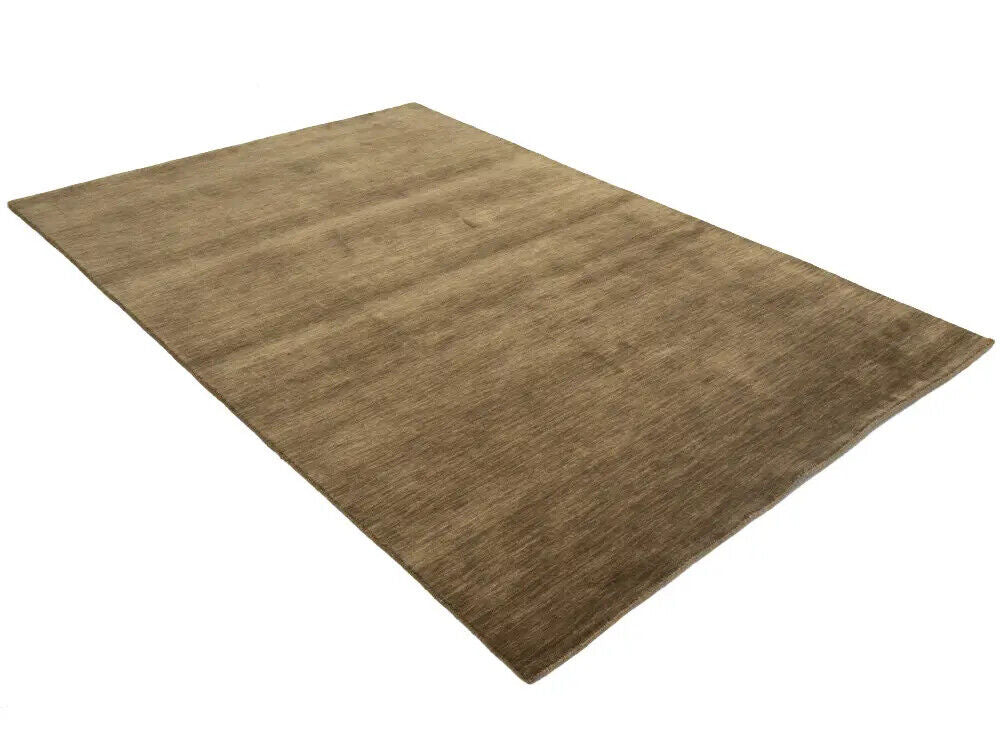 Brown Solid Hand-Loomed 6X9 Gabbeh Wool Rug