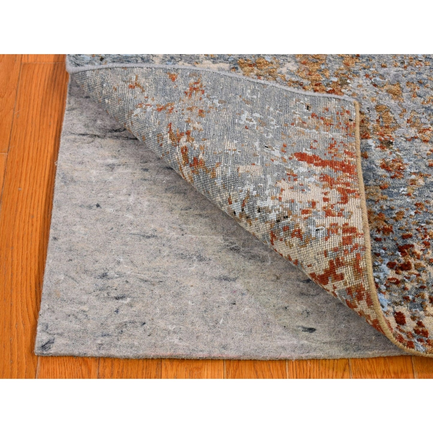 2'6"X10'3"Abstract Design Wool Farsian Knot Hand Knotted Runner Rug