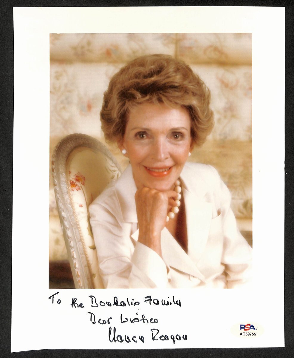 Nancy Reagan Signed/Inscribed 8X10 Photo Former