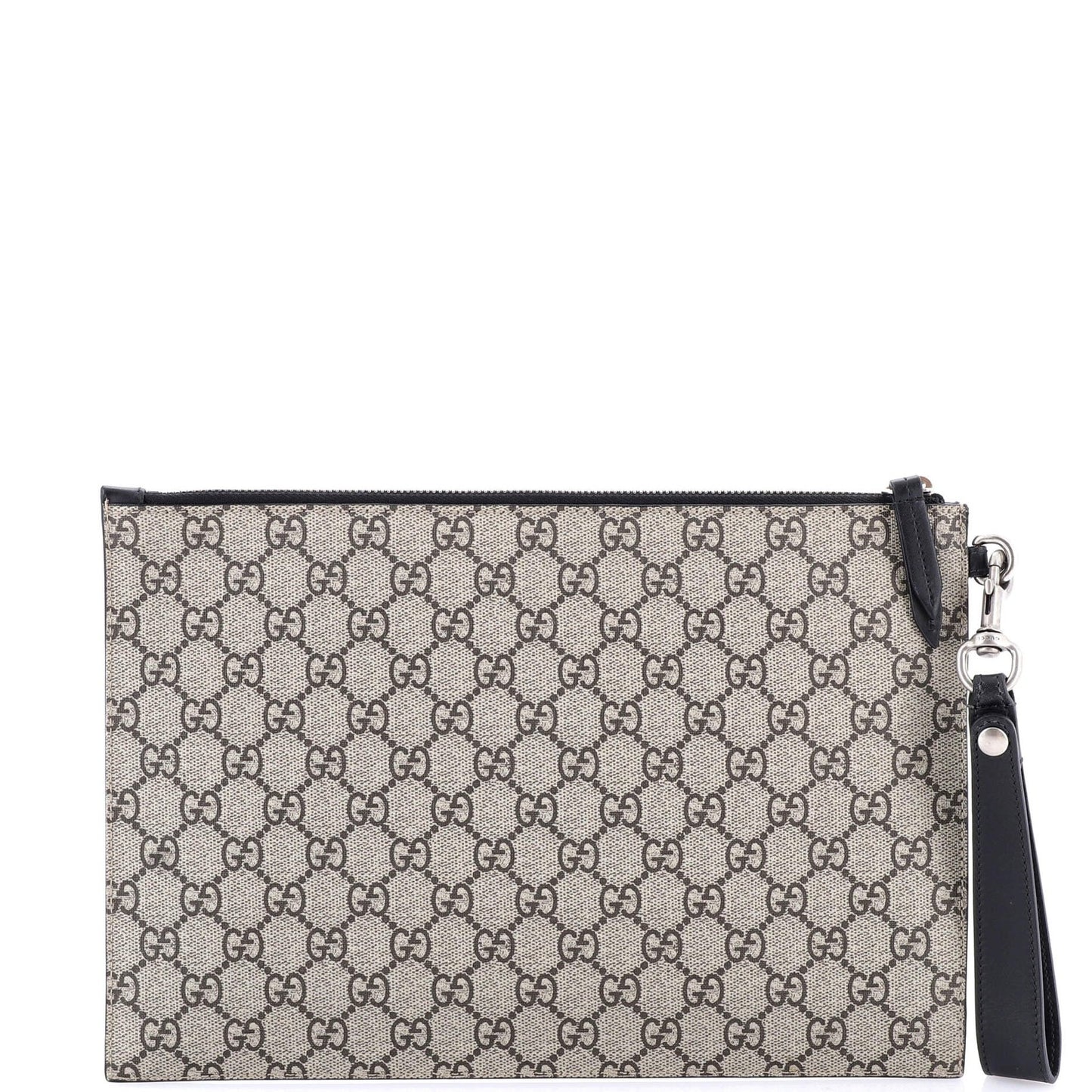 Gucci Zipped Pouch Angry Cat Gg Coated Canvas Large