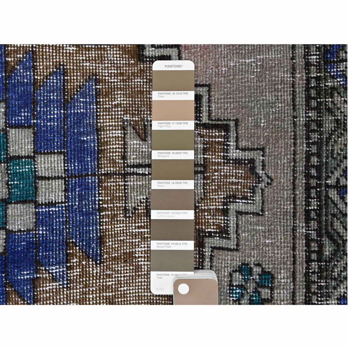 3'8"X11'2" Farsian Amadan Gray Hand Knotted Worn Wool Runner Rug
