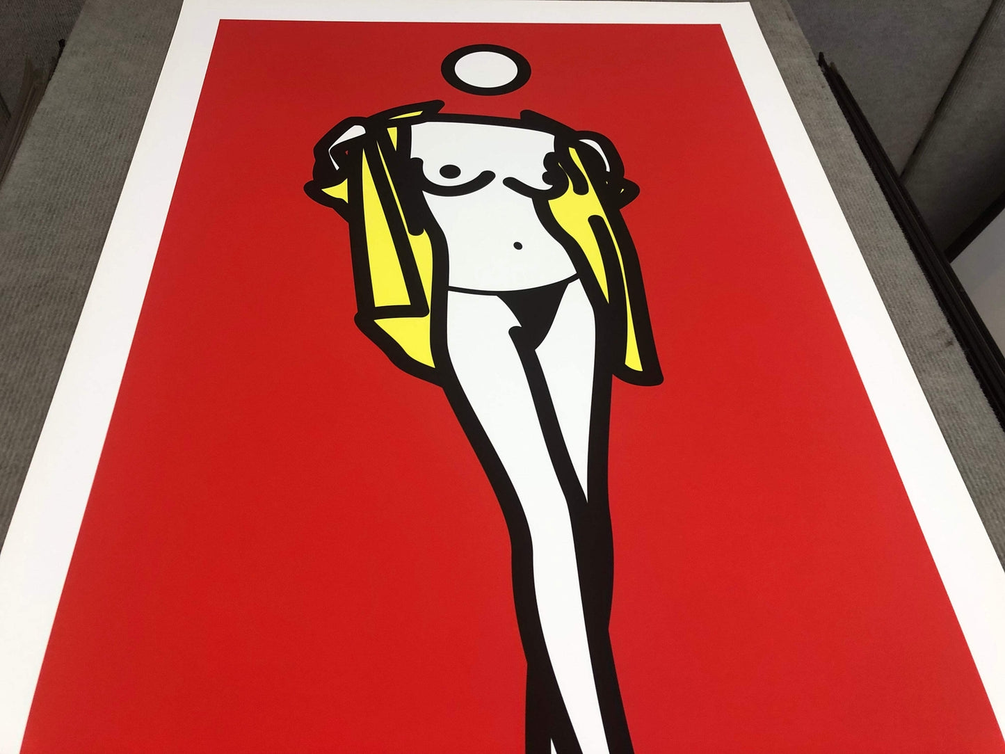 Julian Opie Woman Taking Off Mans Shirt. 5 " Serigraph Contemp