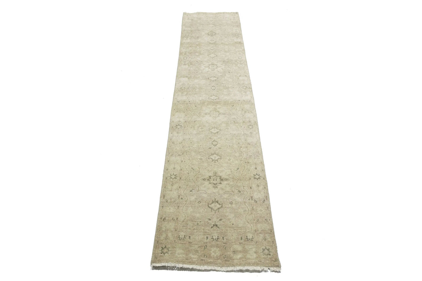 Transitional Oriental Runner Rug Muted Floral