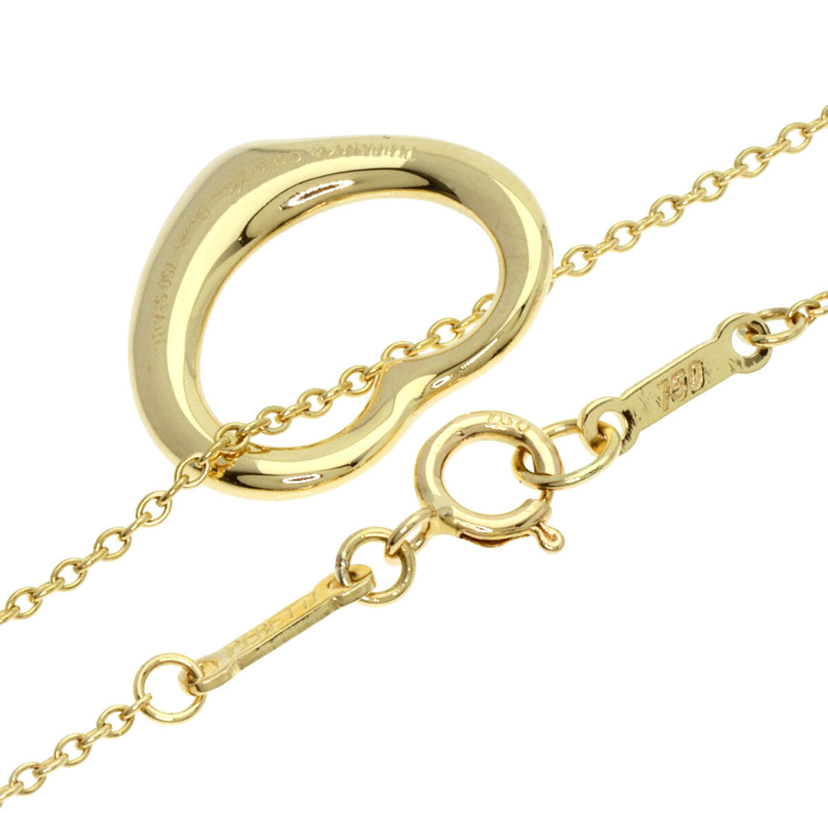 Tiffany&Co. Necklace Open Heart K18 Yellow Gold