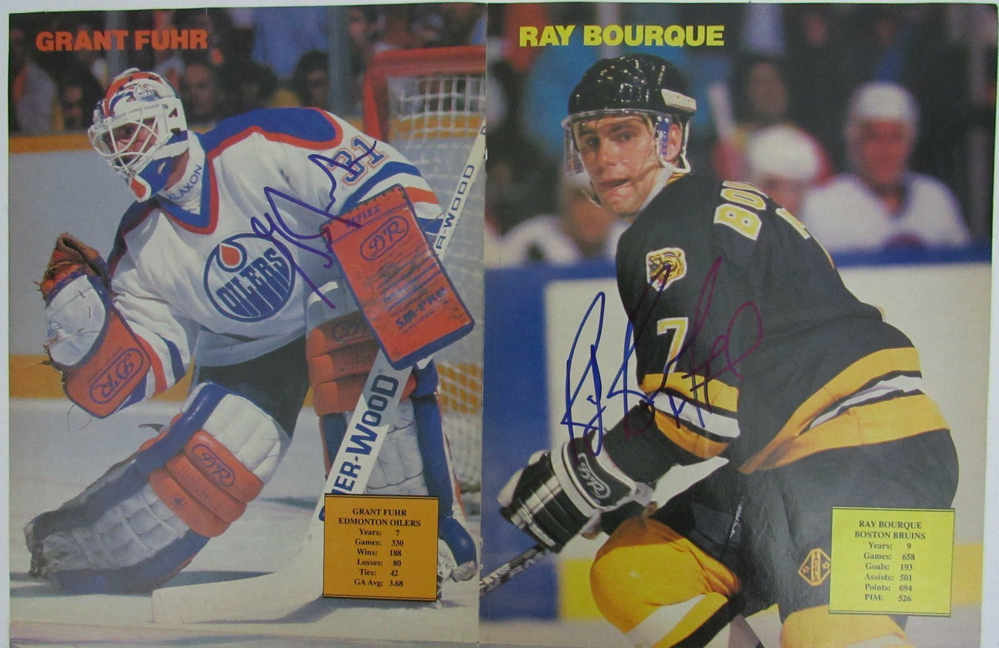 Gretzky, Lemieux + 4 Hofers Multi-Signed Poster Insert (Signed By 6) Beckett