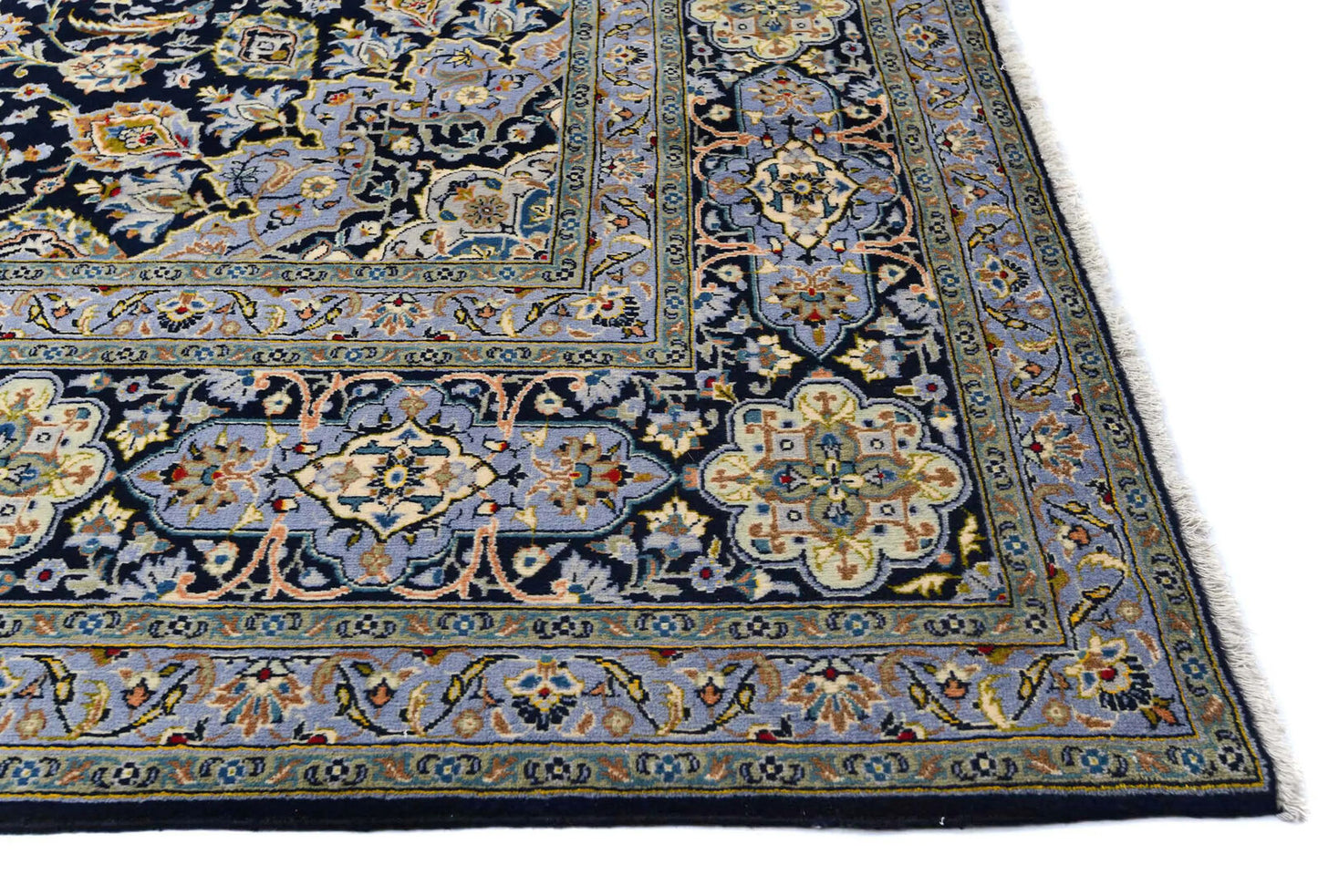 Handmade Oriental Rug Purple-Navy Medallion