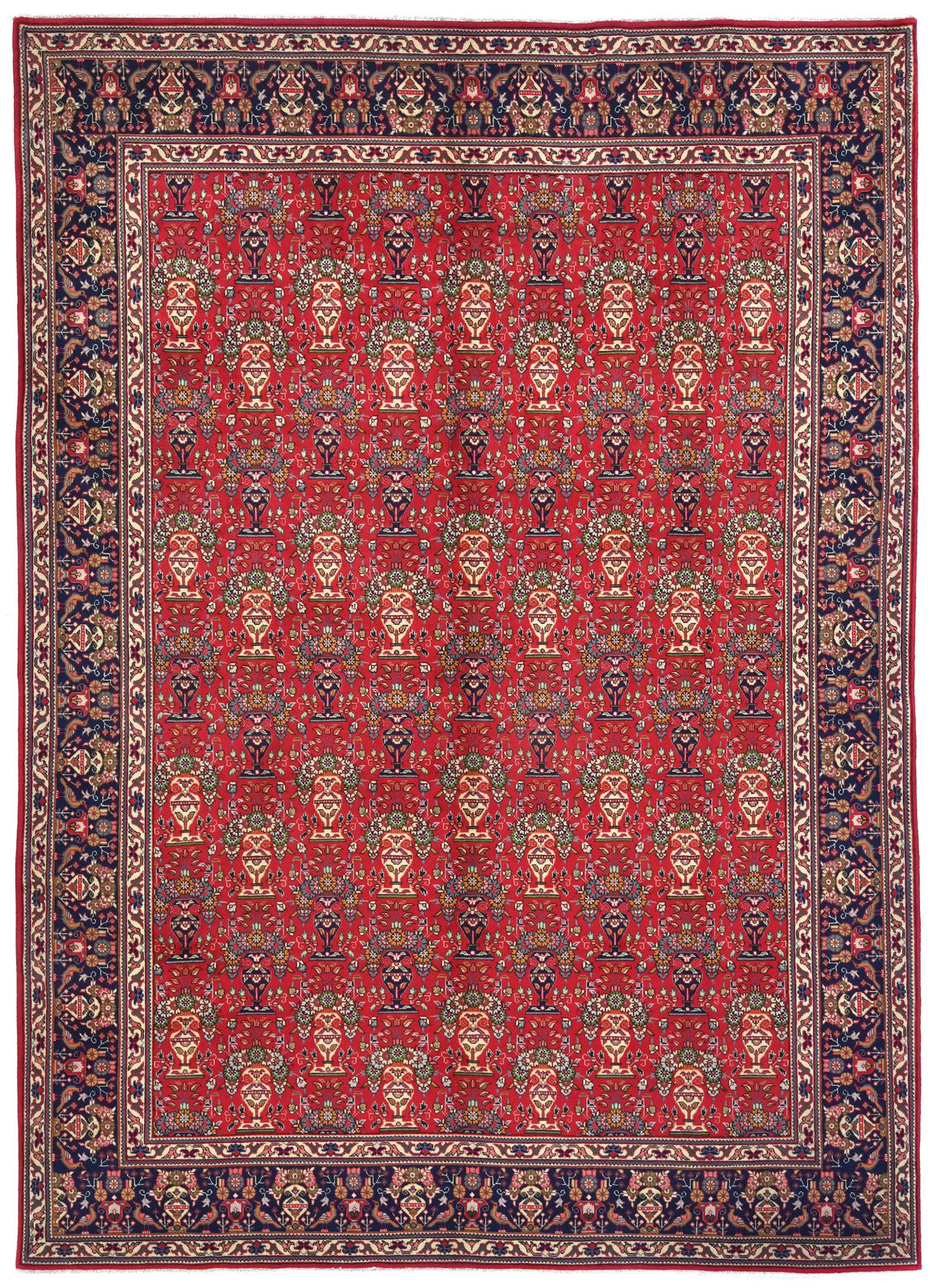 Vintage Handmade Oriental Rug Pictorial Design