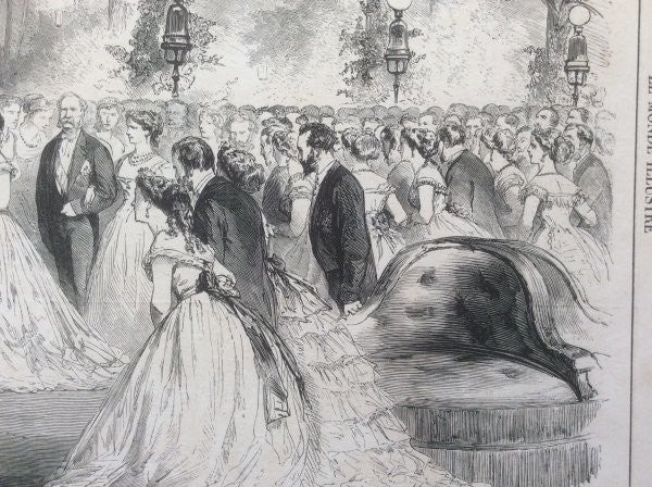 Paris Exposition Universelle 1867 Russian Embassy Ball With Sovereigns Engraving