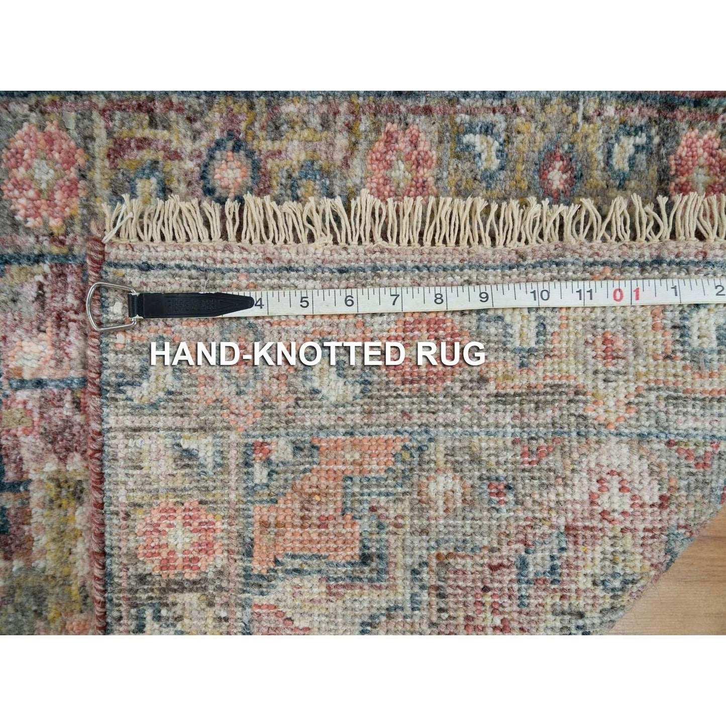 2'X3'1" Wine Red Organic Wool Heris Revival Hand Knotted Mat Oriental Rug