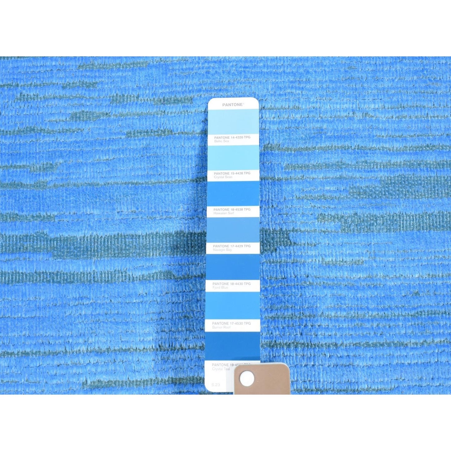 2'5"X10'2" Blue Overdyed Wool Hand Knotted Modern Design Runner Rug
