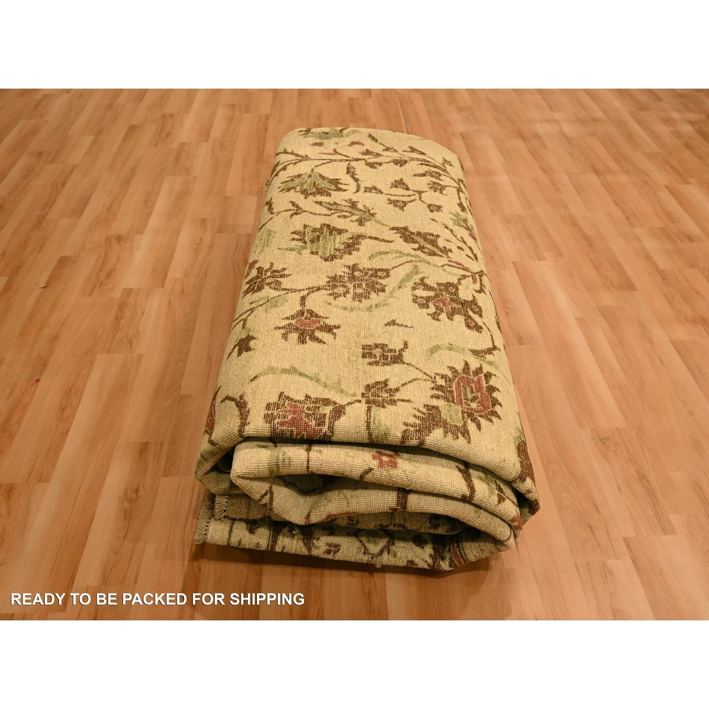 10'X13'10" Biscotti Brown Agra Leaf Design100% Wool Hand Knotted Rug