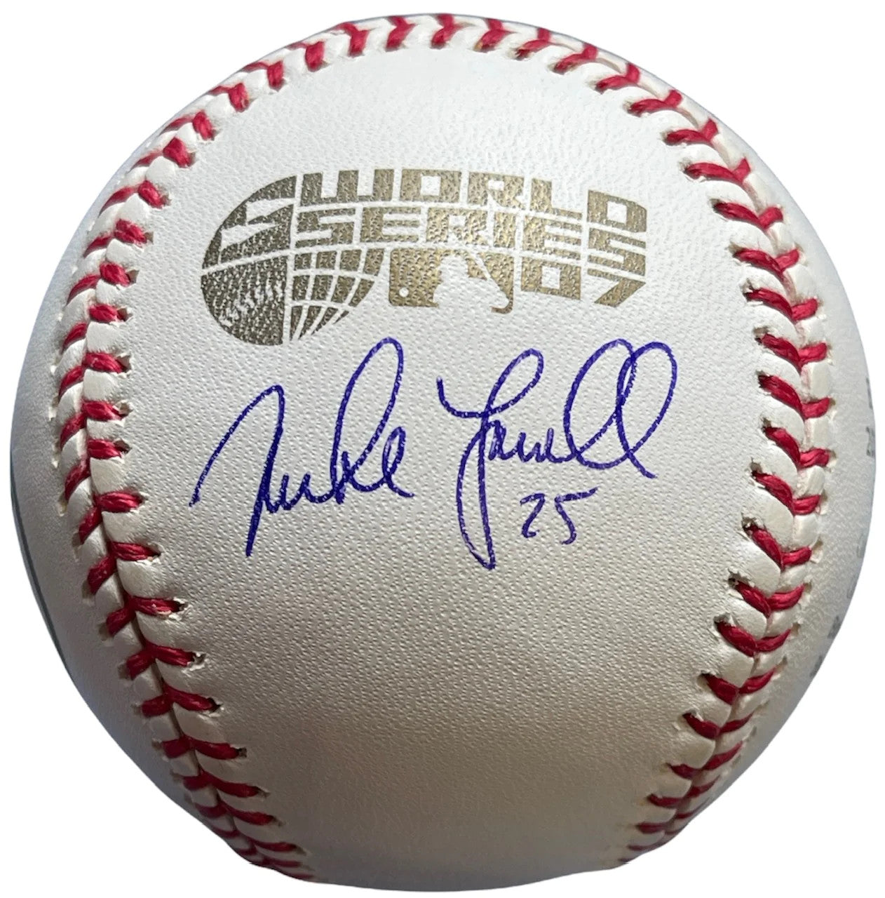 Mike Lowell Autographed 2007 Comemorative World